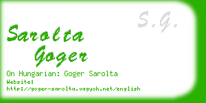 sarolta goger business card